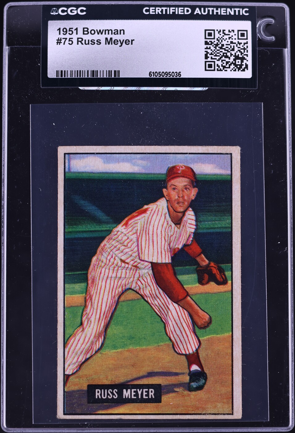 1951 Bowman Russ Meyer #75 CGC AUTH