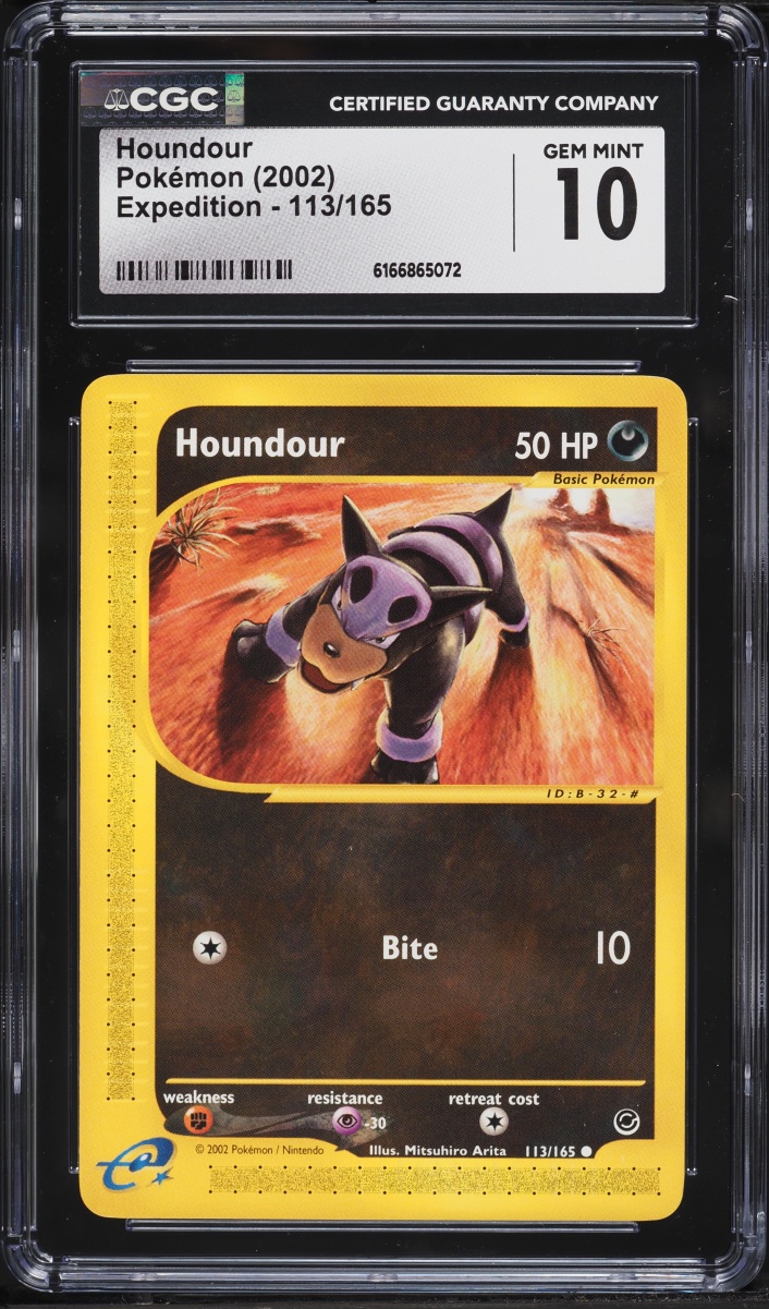 2002 Pokemon Expedition Base Set Houndour #113 CGC 10 GEM MINT