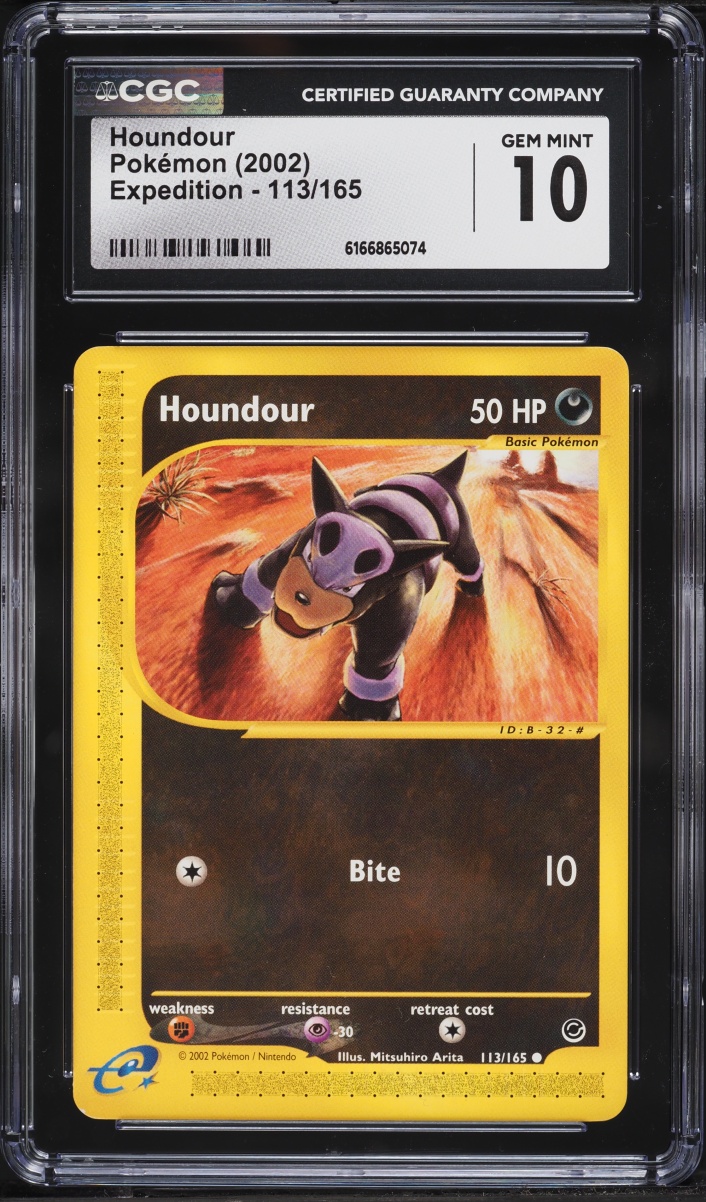 2002 Pokemon Expedition Houndour #113 CGC 10 GEM MINT