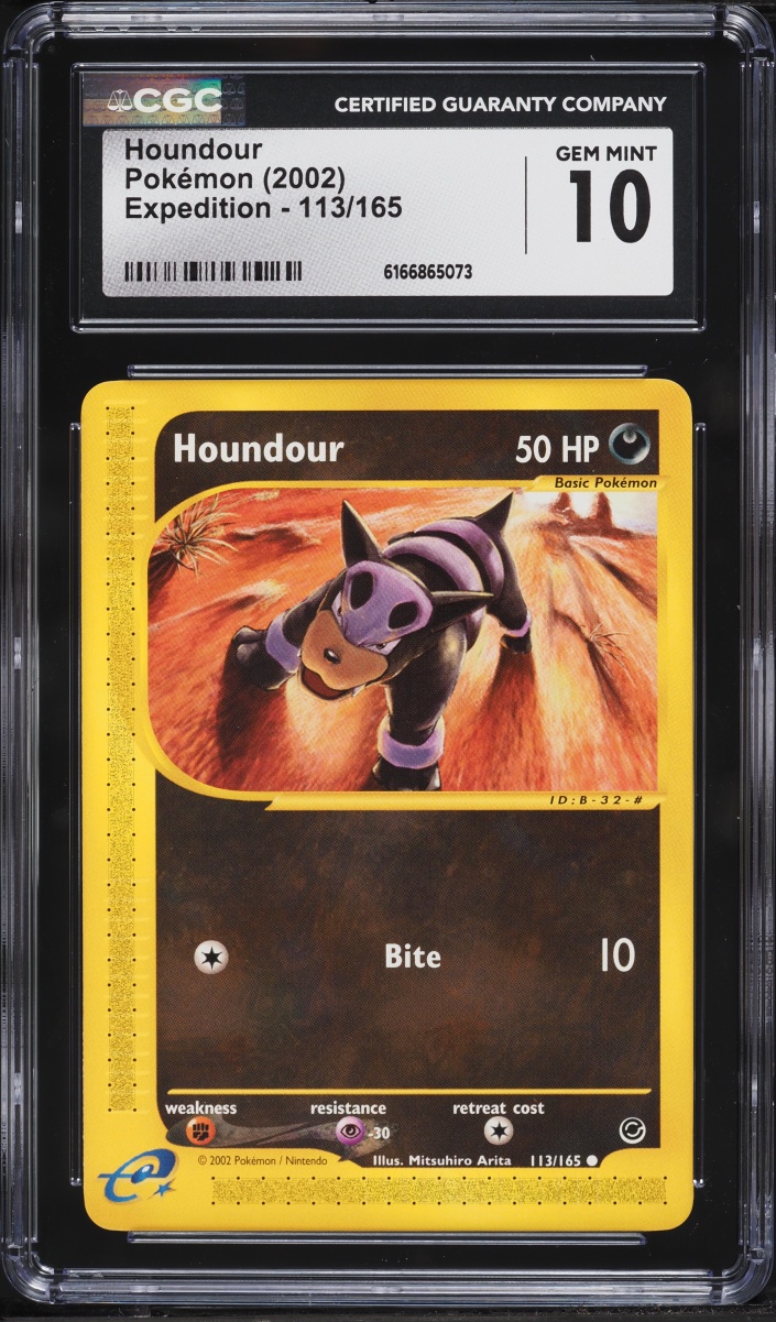 2002 Pokemon Expedition Base Set Houndour #113 CGC 10 GEM MINT