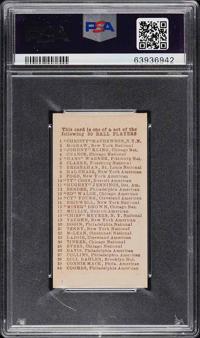 1910 E98 Set Of 30 Red Fred Clarke PSA 9 MINT