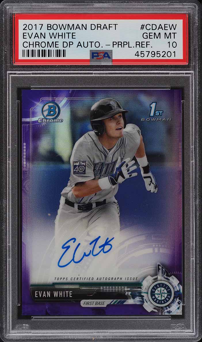 2017 Bowman Chrome Draft Purple Refractor Evan White PROSPECT AUTO /250 #CDA-EW PSA 10 GEM MINT