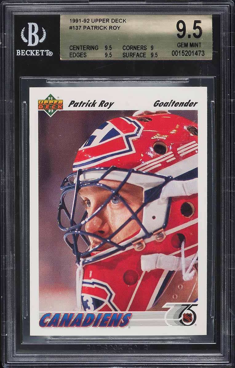 1991 Upper Deck Hockey Patrick Roy #137 BGS 9.5 GEM MINT