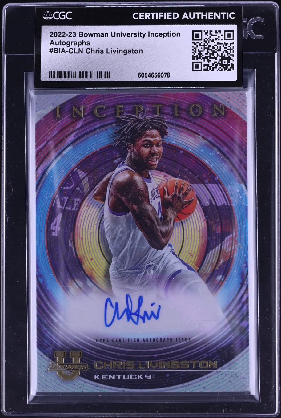 2022 Bowman University Inception Chris Livingston ROOKIE AUTO #BIA-CLN CGC AUTH