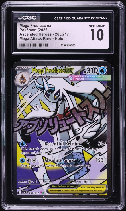 2026 Pokemon Mega Evolution Ascended Heroes MA Mega Froslass EX #265 CGC 10 GEM MINT