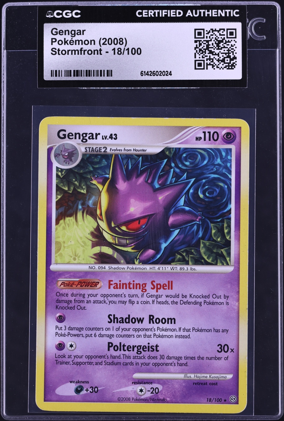 2008 Pokemon Diamond & Pearl Stormfront Gengar #18 CGC AUTH