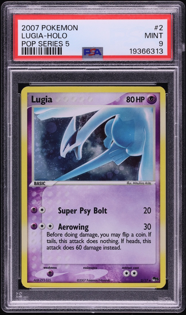 2007 Pokemon POP Series 5 Holo Lugia #2 PSA 9 MINT