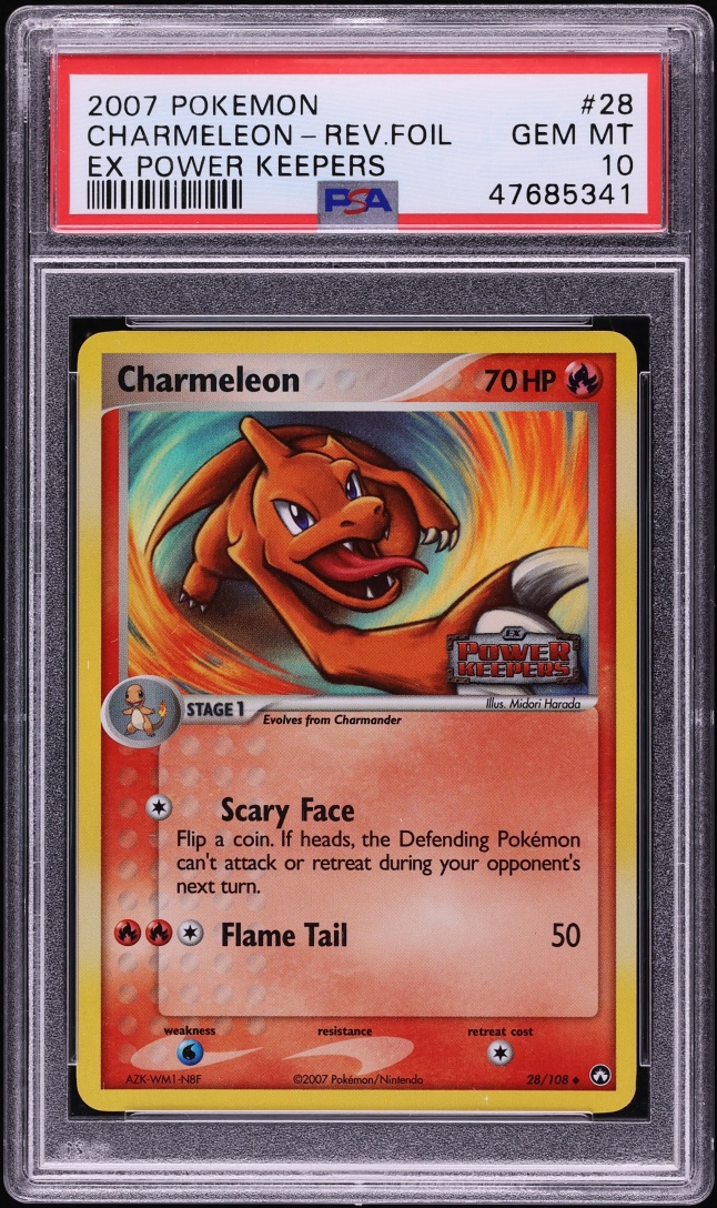 2007 Pokemon EX Power Keepers Reverse Holo Charmeleon #28 PSA 10 GEM MINT