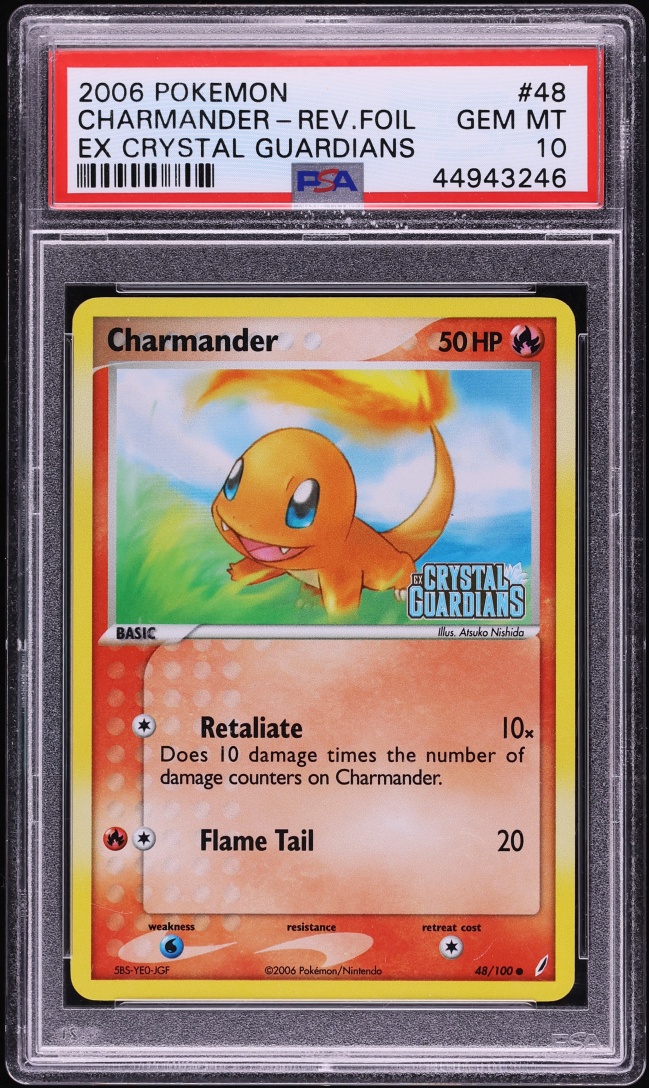 2006 Pokemon EX Crystal Guardians Reverse Holo Charmander #48 PSA 10 GEM MINT