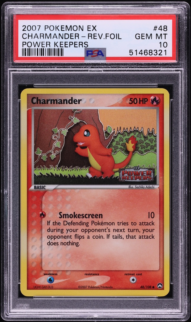 2007 Pokemon EX Power Keepers Reverse Holo Charmander #48 PSA 10 GEM MINT