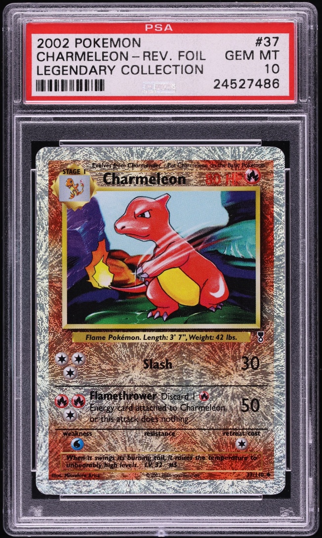 2002 Pokemon Legendary Collection Reverse Holo Charmeleon #37 PSA 10 GEM MINT