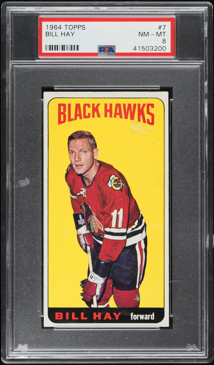 1964 Topps Hockey Bill Hay #7 PSA 8 NM-MT