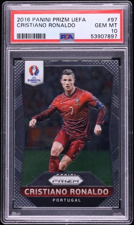 2016 Panini Prizm UEFA Euro Cristiano Ronaldo #97 PSA 10 GEM MINT
