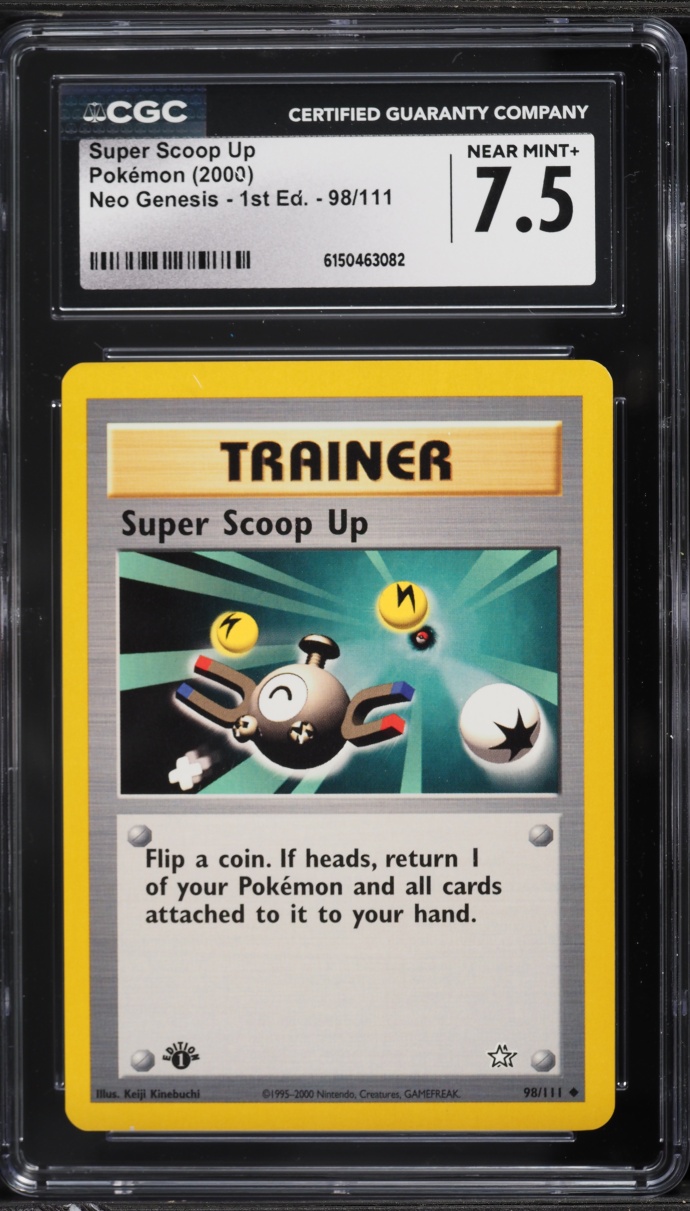 2000 Pokemon Neo Genesis 1st Edition Super Scoop Up #98 CGC 7.5 NRMT+