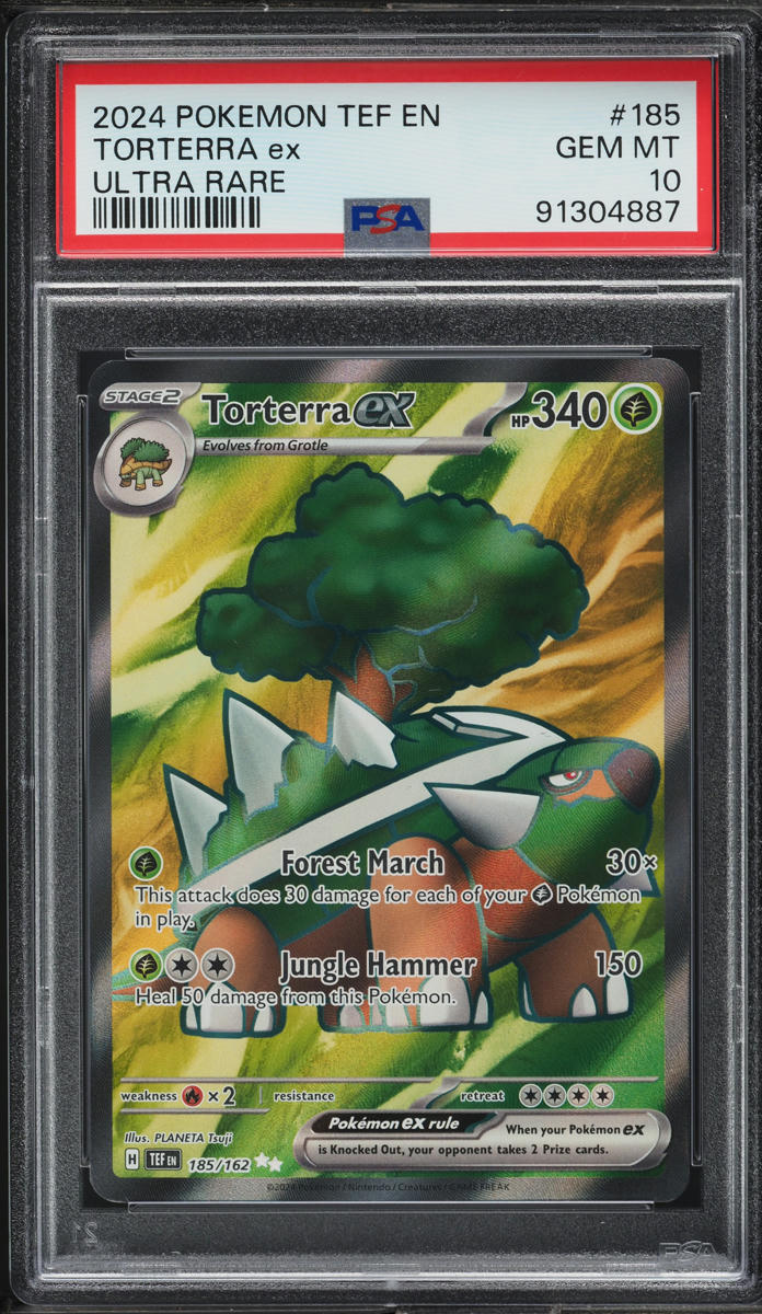 2024 Pokemon SV Temporal Forces Full Art Torterra ex #185 PSA 10 GEM MINT