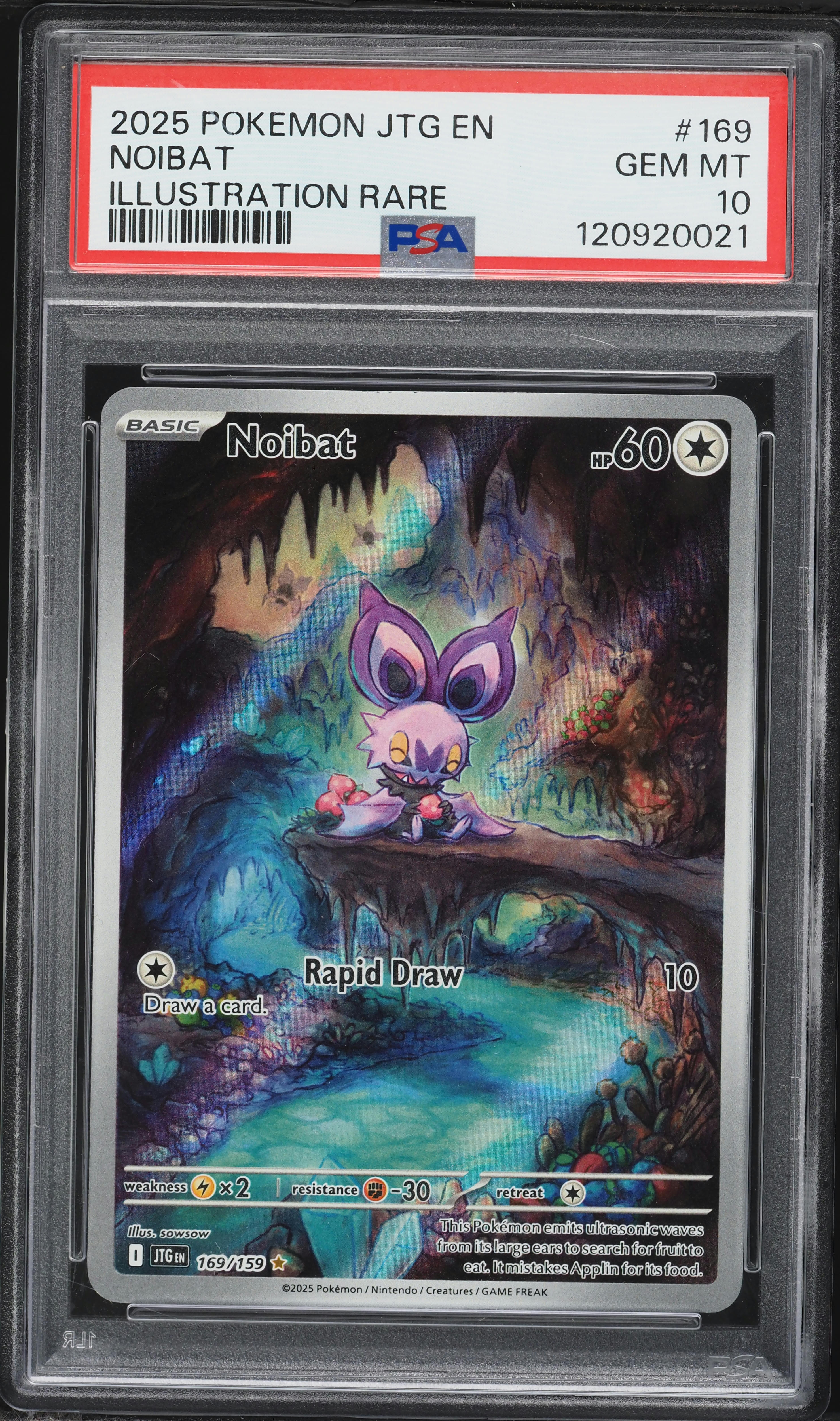 2025 Pokemon Scarlet & Violet Journey Together IR Noibat #169 PSA 10 GEM MINT
