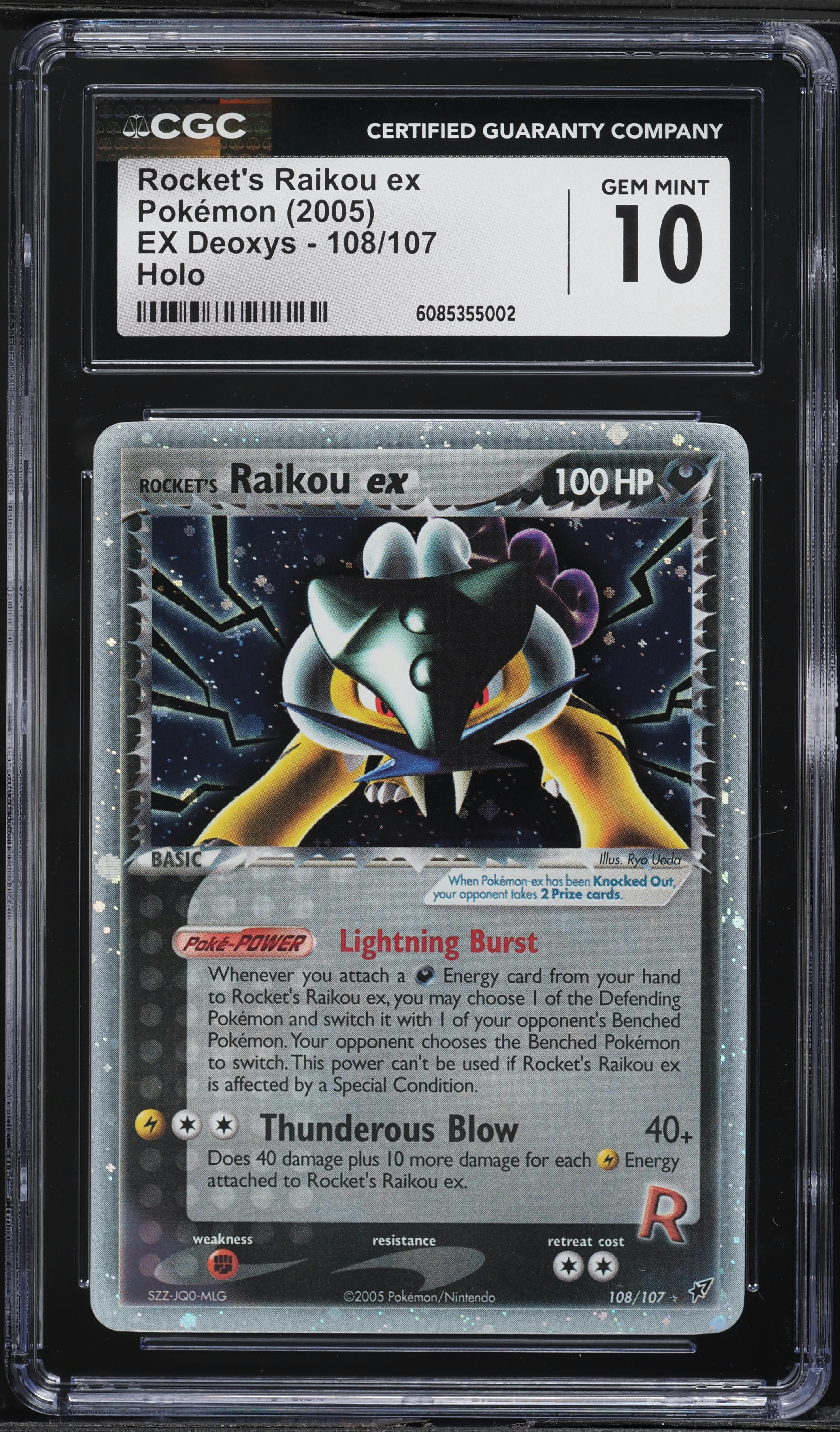 2005 Pokemon EX Deoxys Holo Rocket's Raikou ex #108 CGC 10 GEM MINT