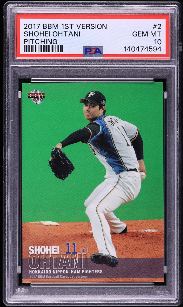 2017 BBM 1st Version Pitching Shohei Ohtani ROOKIE #2 PSA 10 GEM MINT - Photo 1