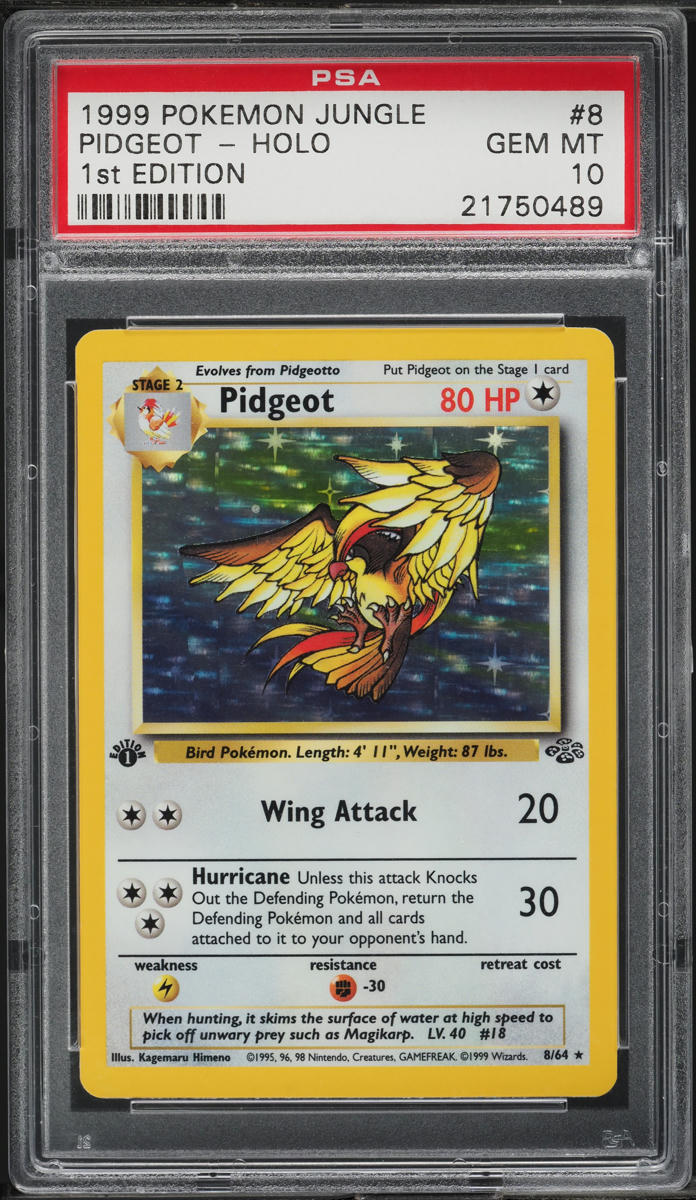 1999 Pokemon Jungle 1st Edition Holo Pidgeot #8 PSA 10 GEM MINT