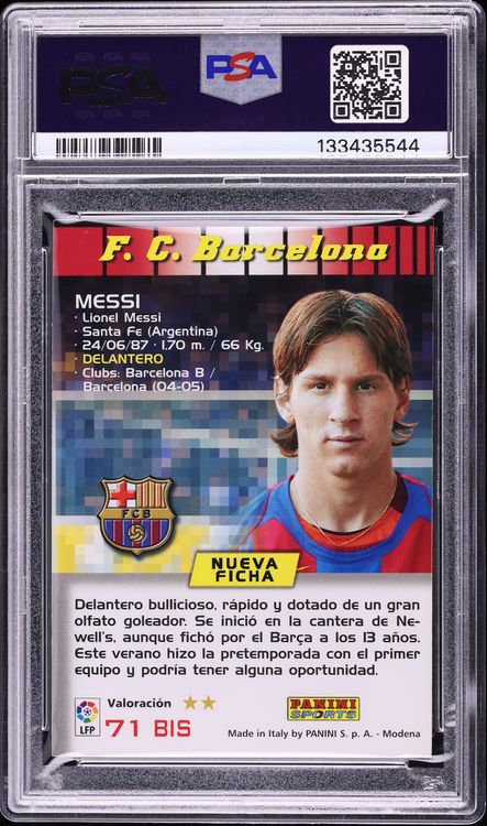 2004 Panini Sports Mega Cracks Lionel Messi ROOKIE #71 PSA 9 MINT