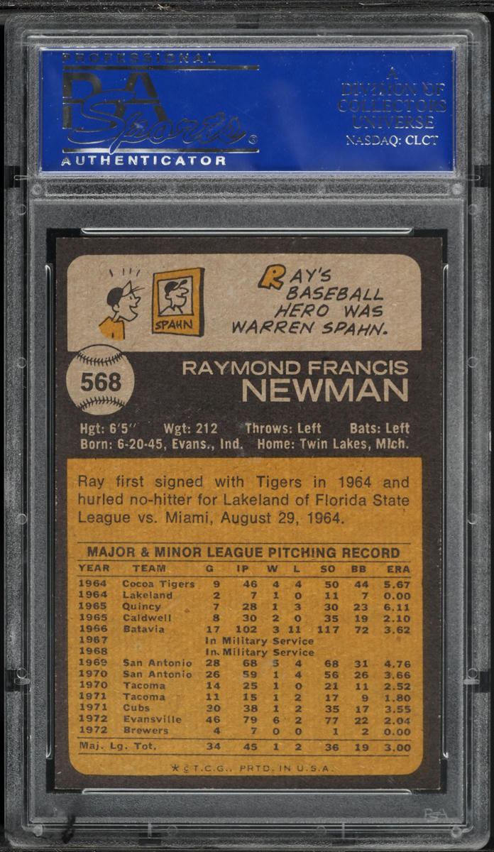 1973 Topps Ray Newman #568 PSA 7 NRMT