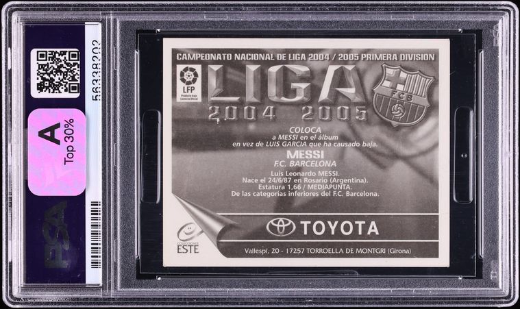 2004 Panini Stickers Colecciones Este Lionel Messi ROOKIE PSA 4 VGEX