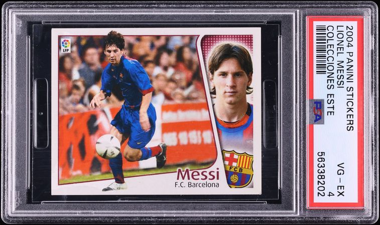 2004 Panini Stickers Colecciones Este Lionel Messi ROOKIE PSA 4 VGEX