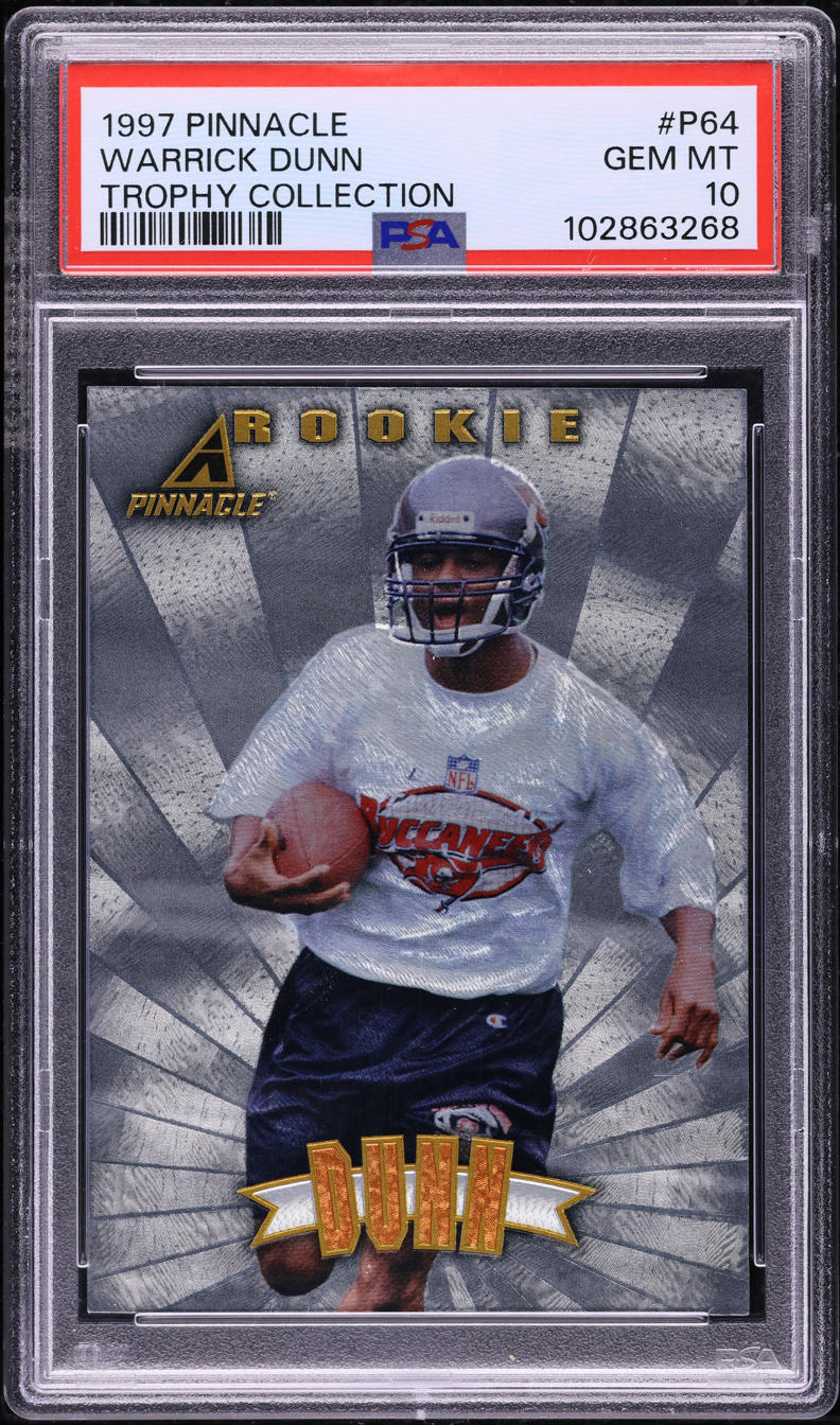 1997 Pinnacle Trophy Collection Warrick Dunn ROOKIE #P64 PSA 10 GEM MINT
