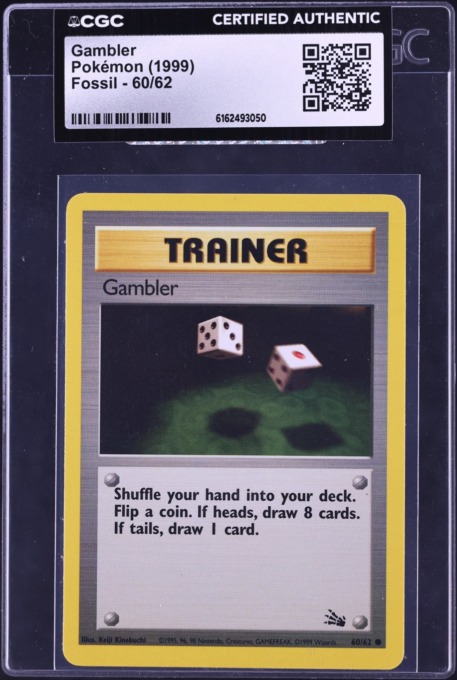 1999 Pokemon Fossil Gambler #60 CGC AUTH