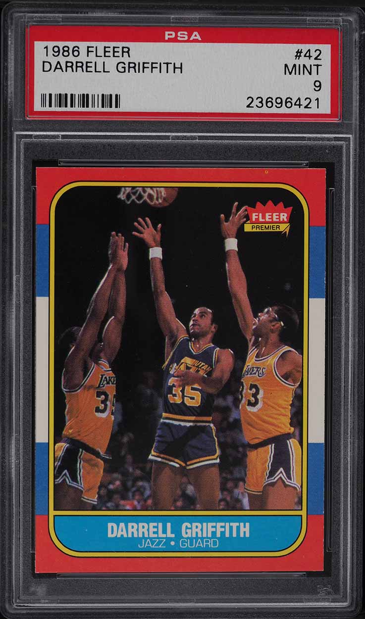 1986 Fleer Basketball Darrell Griffith #42 PSA 9 MINT