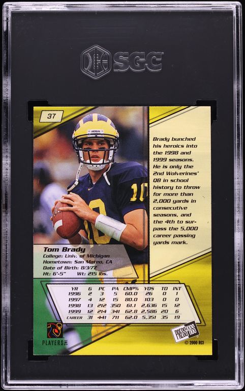 2000 Press Pass Torquers Tom Brady ROOKIE #37 SGC 9 MINT