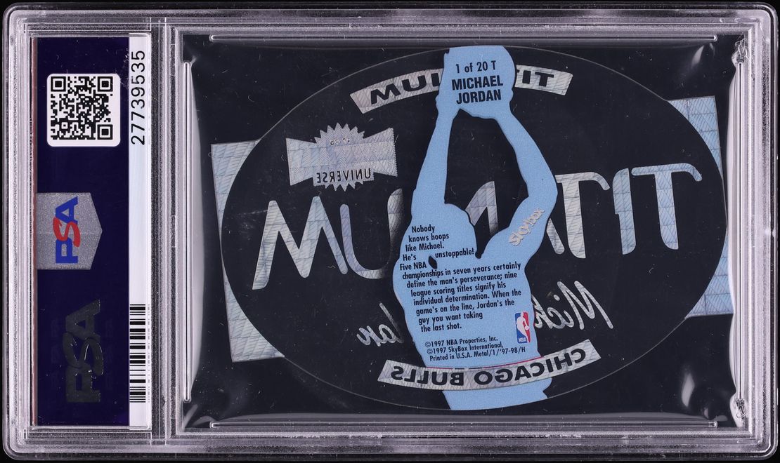 1997 Metal Universe Titanium Die-Cut Michael Jordan #1 PSA 10 GEM MINT