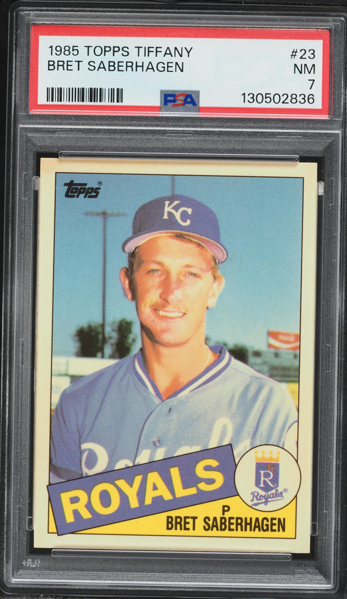 1985 Topps Tiffany Bret Saberhagen #23 PSA 7 NRMT