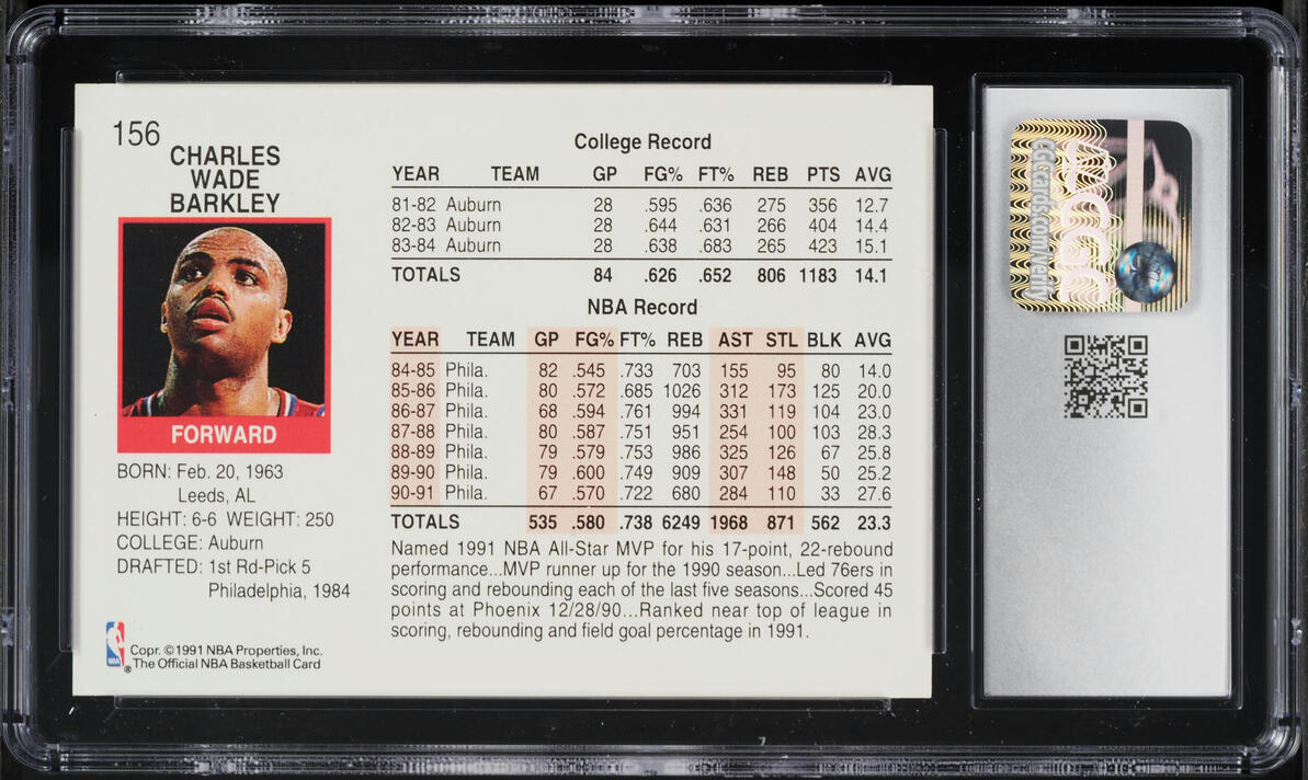 1991 Hoops Charles Barkley #156 CGC 9 MINT