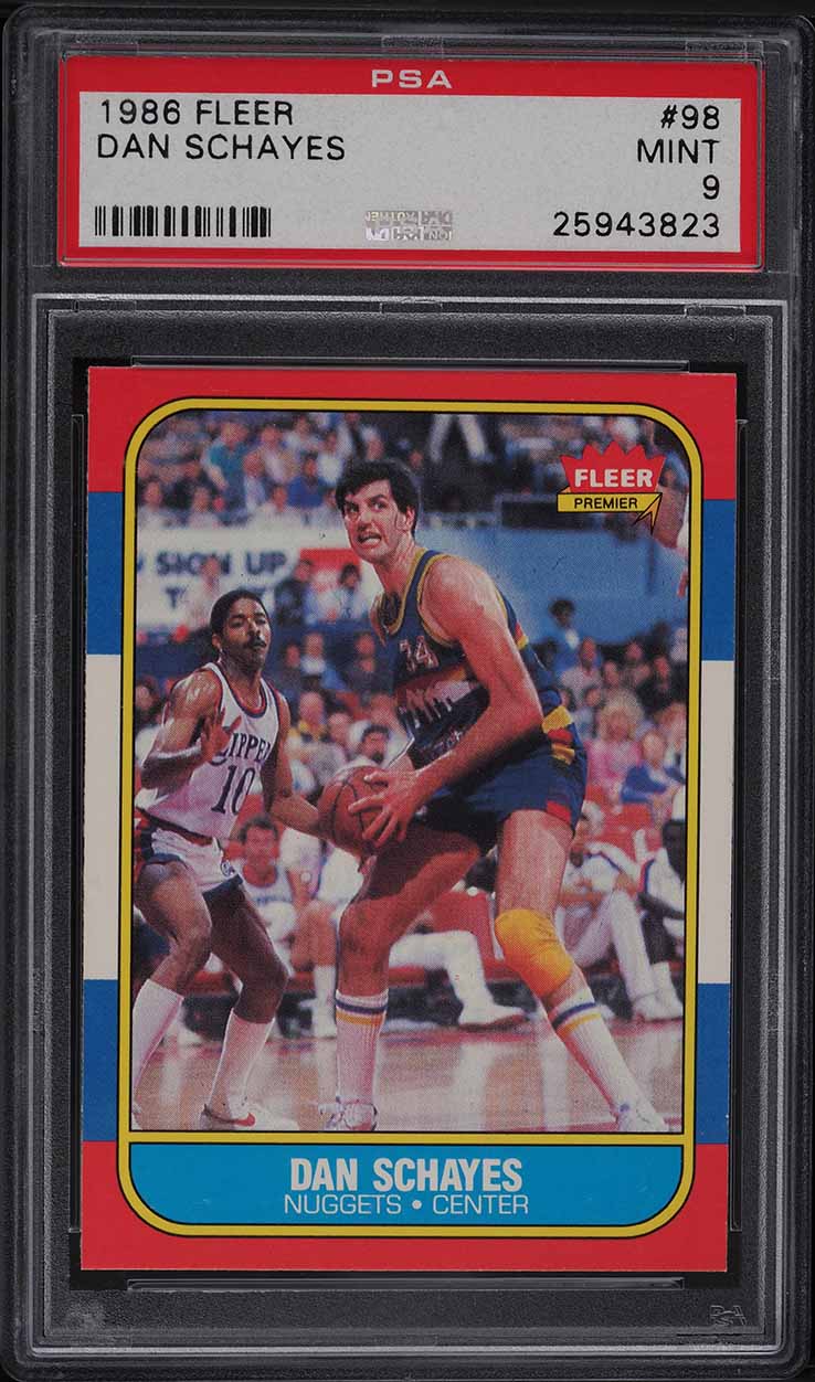 1986 Fleer Basketball Dan Schayes #98 PSA 9 MINT