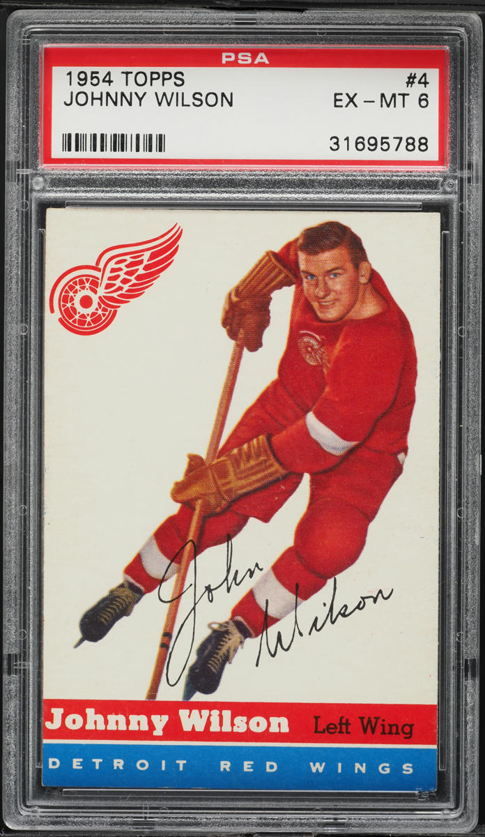 1954 Topps Hockey Johnny Wilson #4 PSA 6 EXMT