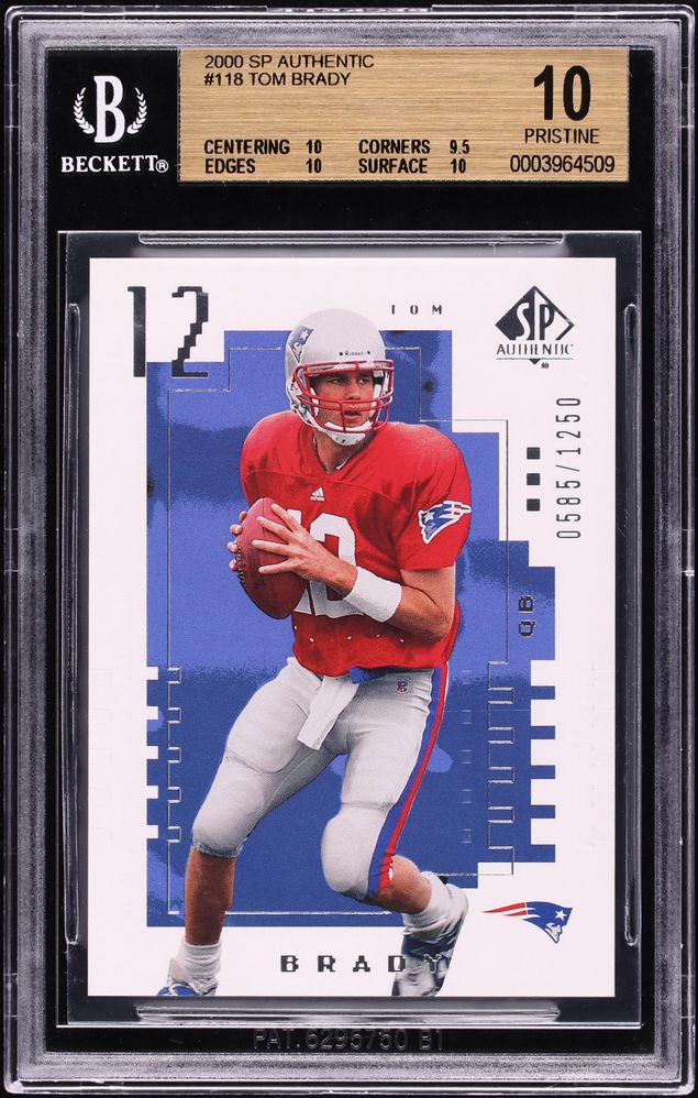 2000 SP Authentic Tom Brady ROOKIE /1250 #118 BGS 10 PRISTINE