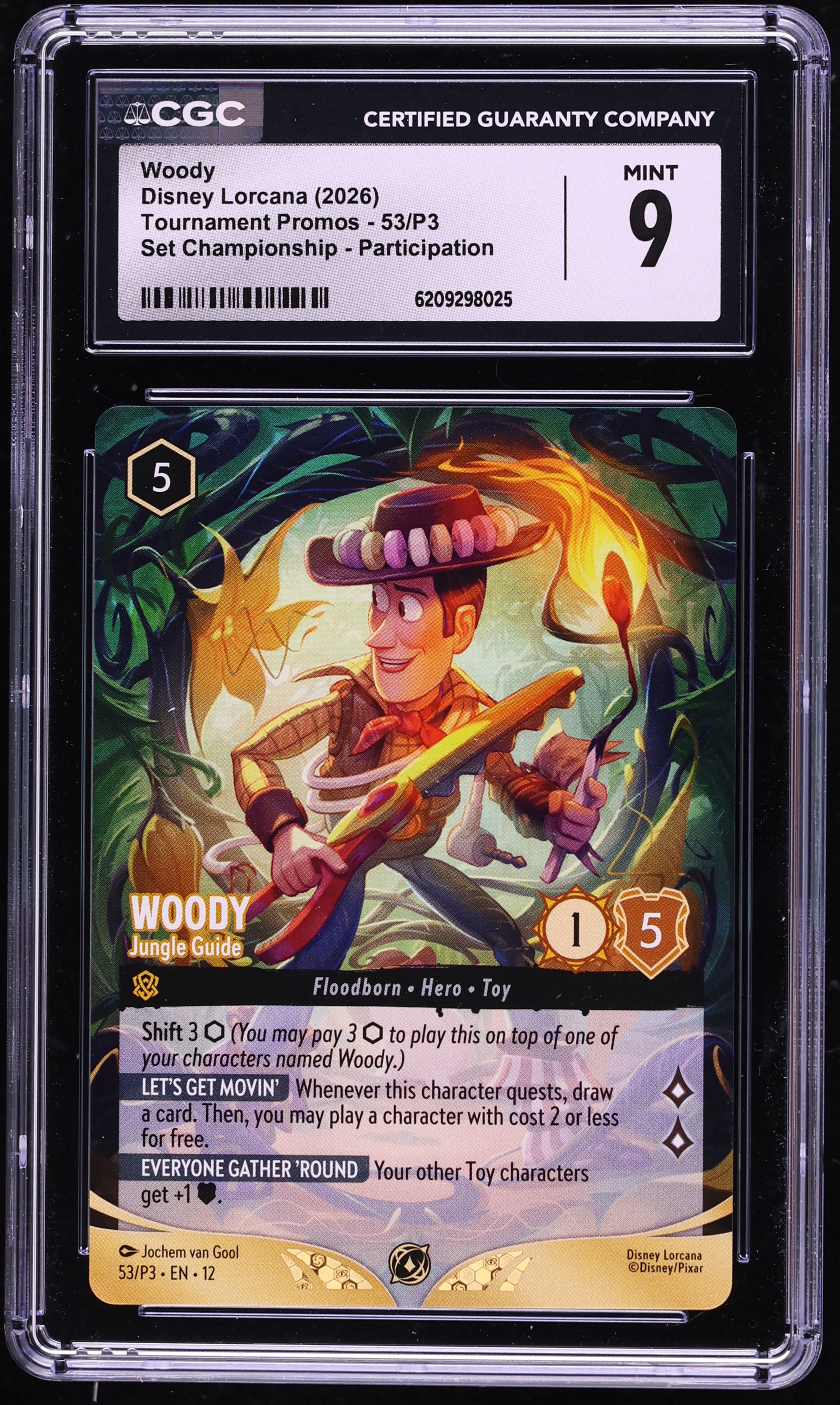 2026 Disney Lorcana Promo Set Championship Participation Woody Jungle Guide #53 CGC 9 MINT