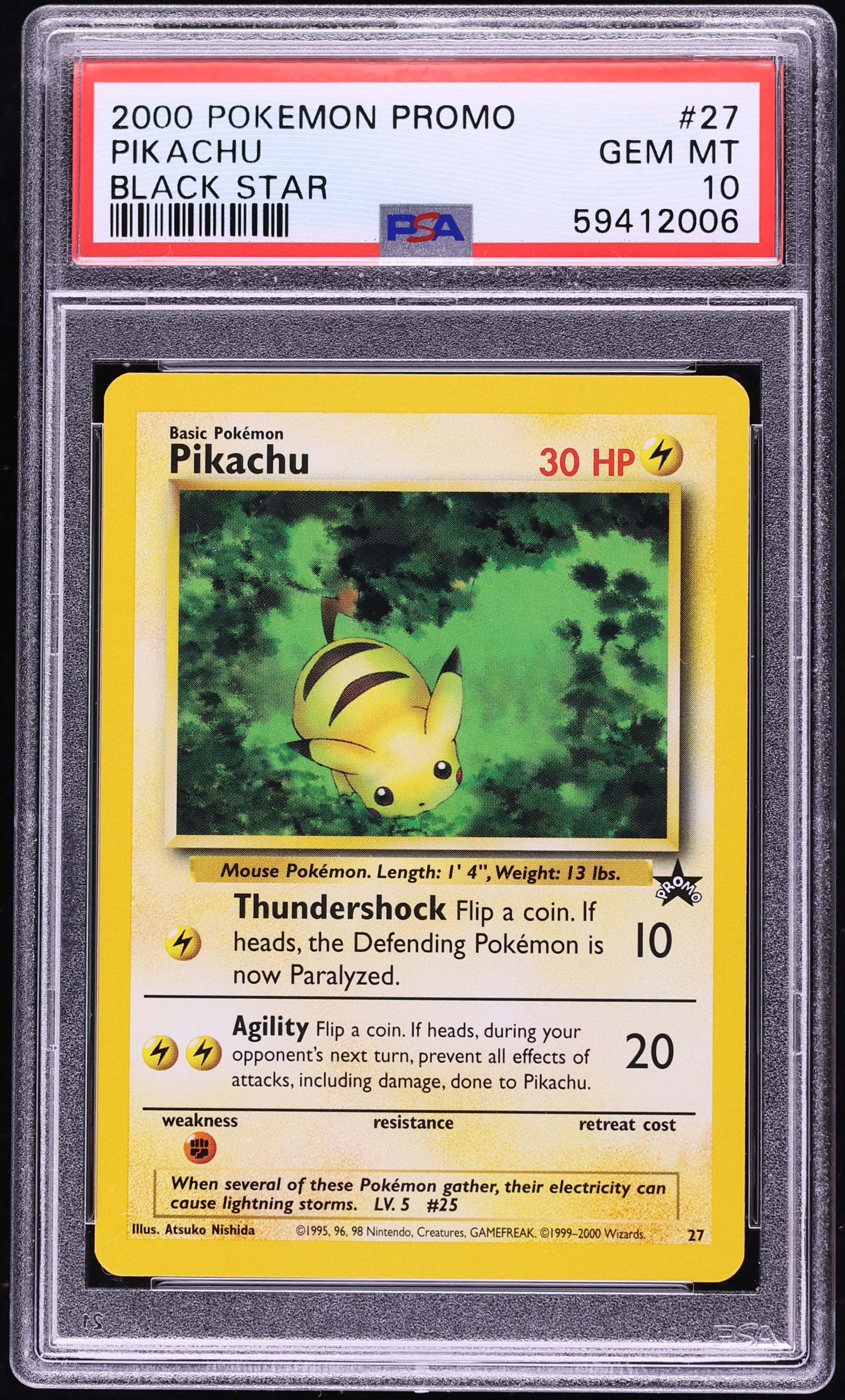 2000 Pokemon Black Star Promo Pikachu #27 PSA 10 GEM MINT