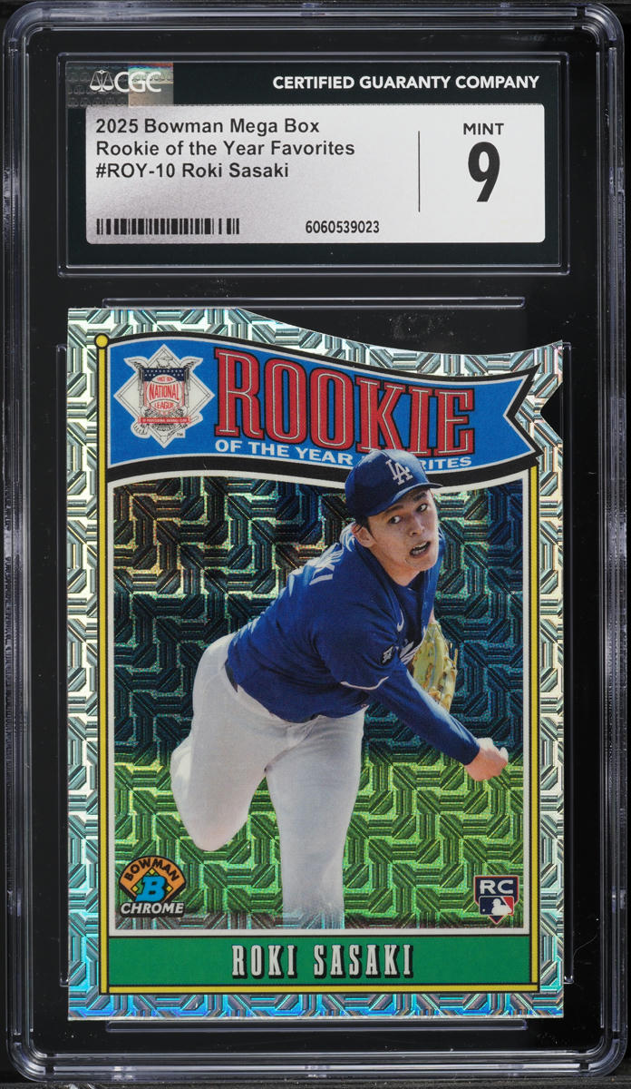 2025 Bowman Chrome Mega Box ROY Favorites Roki Sasaki ROOKIE #ROY-10 CGC 9 MINT