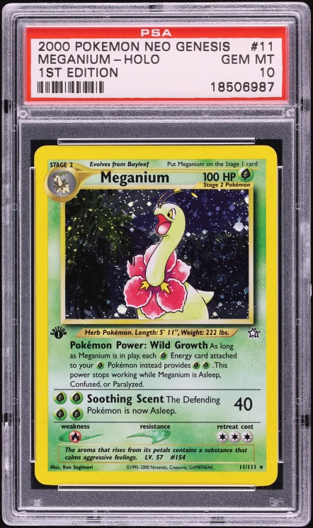 2000 Pokemon Neo Genesis 1st Edition Holo Meganium #11 PSA 10 GEM MINT