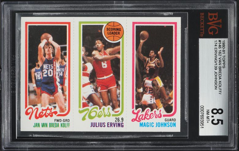 1996 Finest Reprint w/ Coating Larry Bird Julius Erving Magic