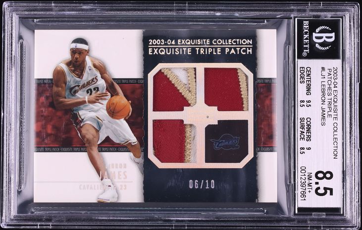 2003 Exquisite Collection Triple LeBron James ROOKIE PATCH 6/10 #E3P ...