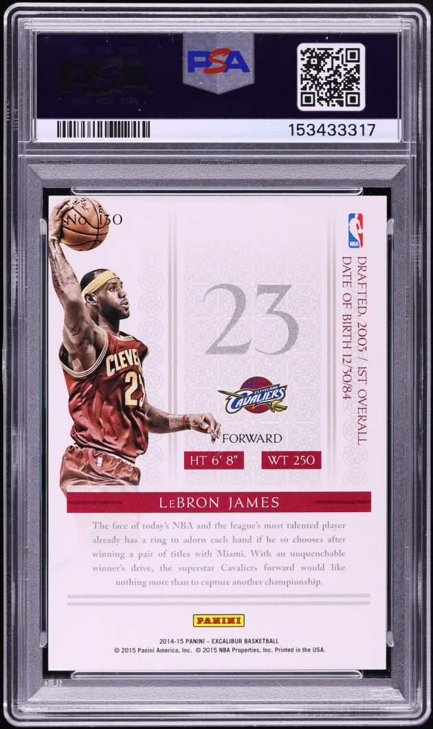 2014 Panini Excalibur Knights Templar LeBron James #130 PSA 8 NM-MT