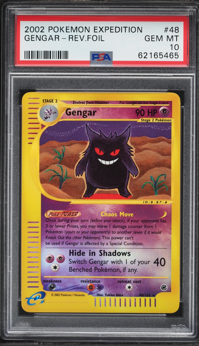 2002 Pokemon Expedition Reverse Holo Gengar #48 PSA 10 GEM MINT