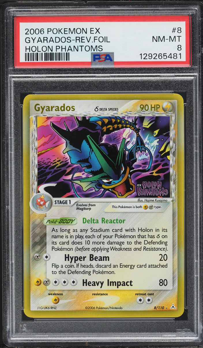 2006 Pokemon EX Holon Phantoms Reverse Holo Gyarados #8 PSA 8 NM-MT