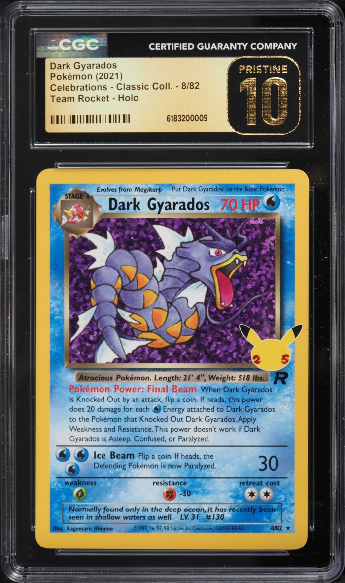 2021 Pokemon Sword & Shield Celebrations Classic Holo Dark Gyarados #8 CGC 10 PRISTINE