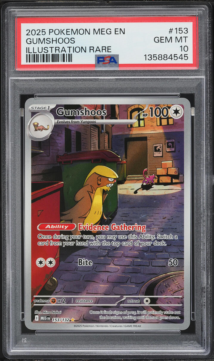 2025 Pokemon Mega Evolution IR Gumshoos #153 PSA 10 GEM MINT