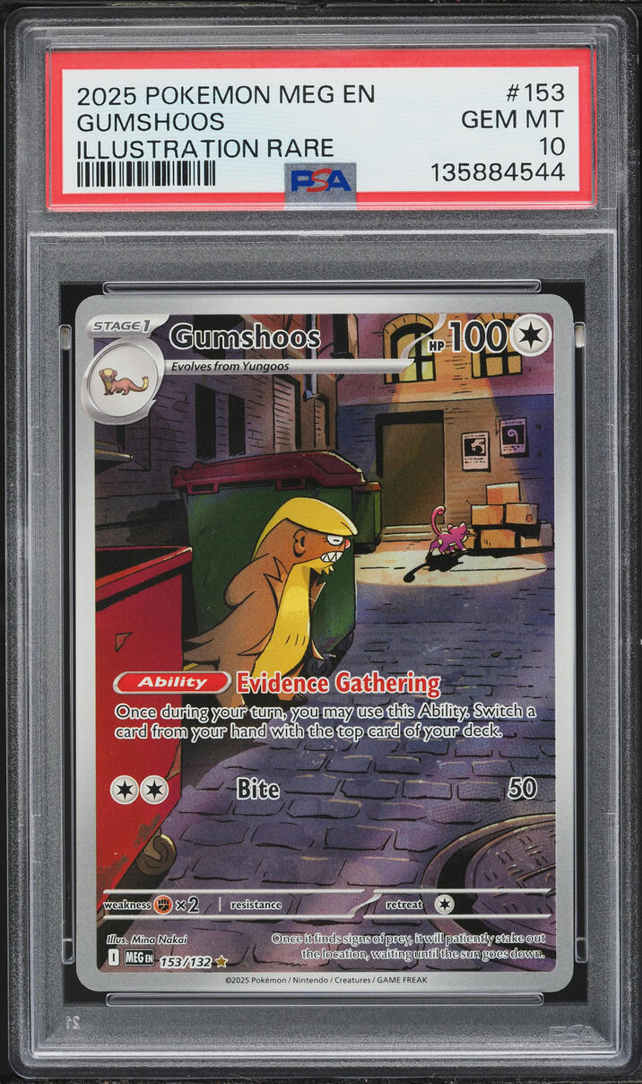 2025 Pokemon Mega Evolution IR Gumshoos #153 PSA 10 GEM MINT