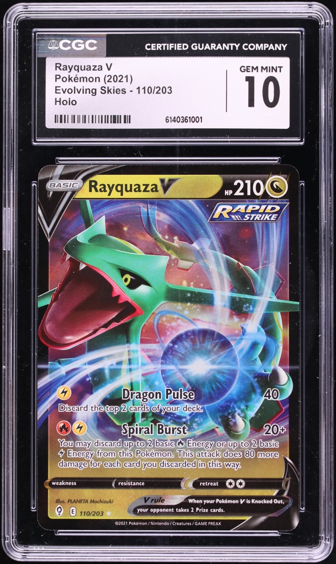 2021 Pokemon Sword & Shield Evolving Skies Holo Rayquaza V #110 CGC 10 GEM MINT